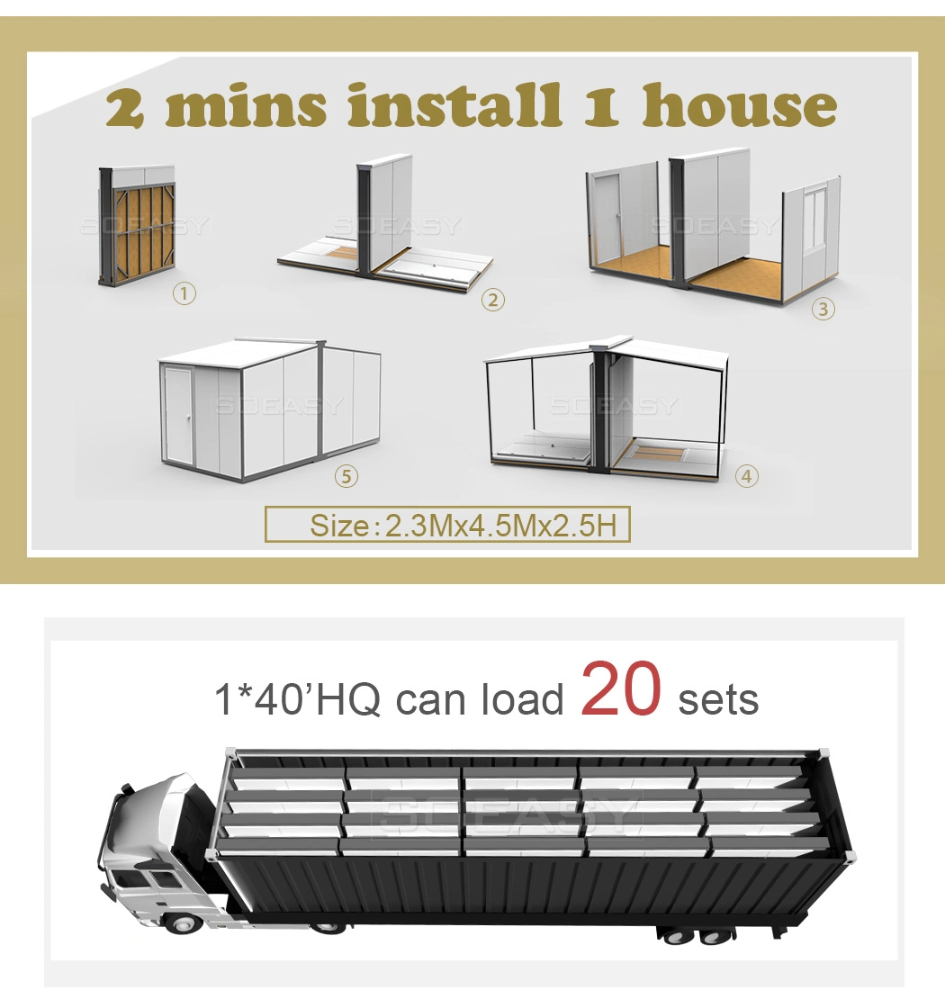 Movable Prefab Tiny Temporary Offices Mobile House Dormitory Modular Portable House Refugee Housing Tool Storage Tiny Expandable Container House