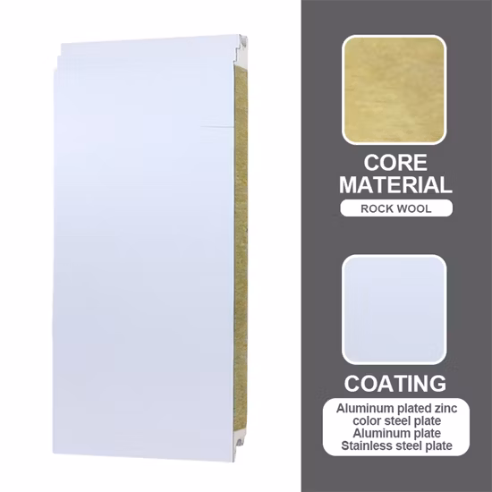 Factory Price 50mm to 200mm Thickness Insulated Fireproof PPGI PUR/PIR/Rock Wool Roof Wall Sandwich Panel for Cold Room/Warehouse Basic Customization