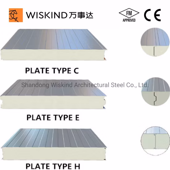 Light Weight Prefab Fire-Proof Rock Wool/EPS/PU Sandwich Wall Roof Panel for External Wall